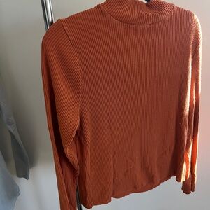 Pierre Cardin Pumpkin Ribbed Top